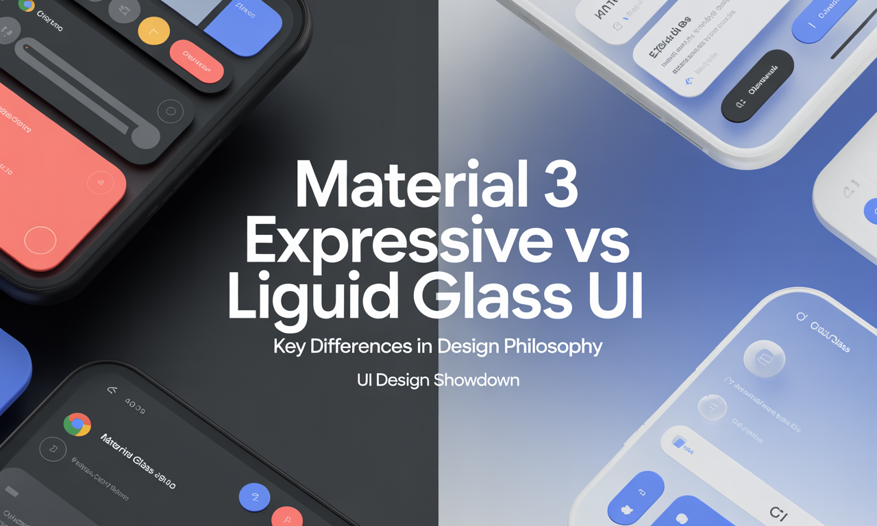 Featured image for: Material 3 Expressive vs Liquid Glass UI: Key Differences in Design Philosophy